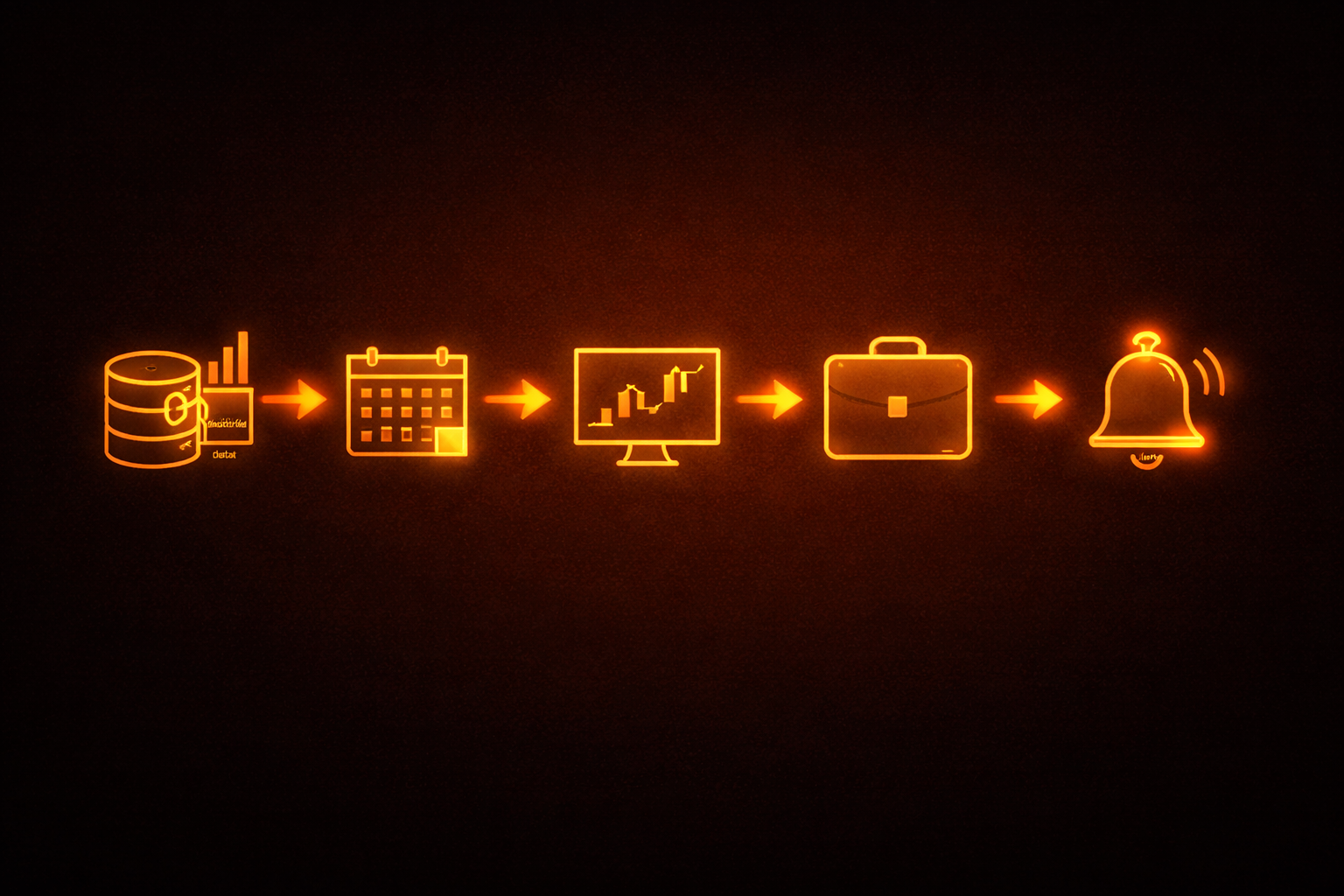 Simplified flow diagram of Seasonality360 methodology: data ? seasonal windows ? backtests ? portfolio analysis ? radar/alerts
