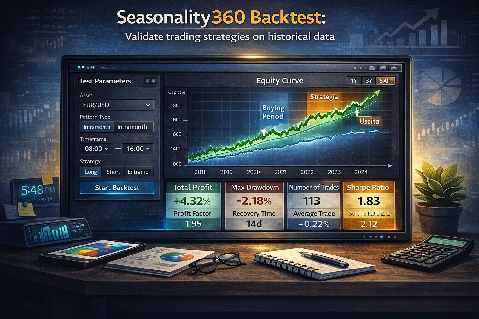 Seasonality360 Backtest: Validate trading strategies on historical data