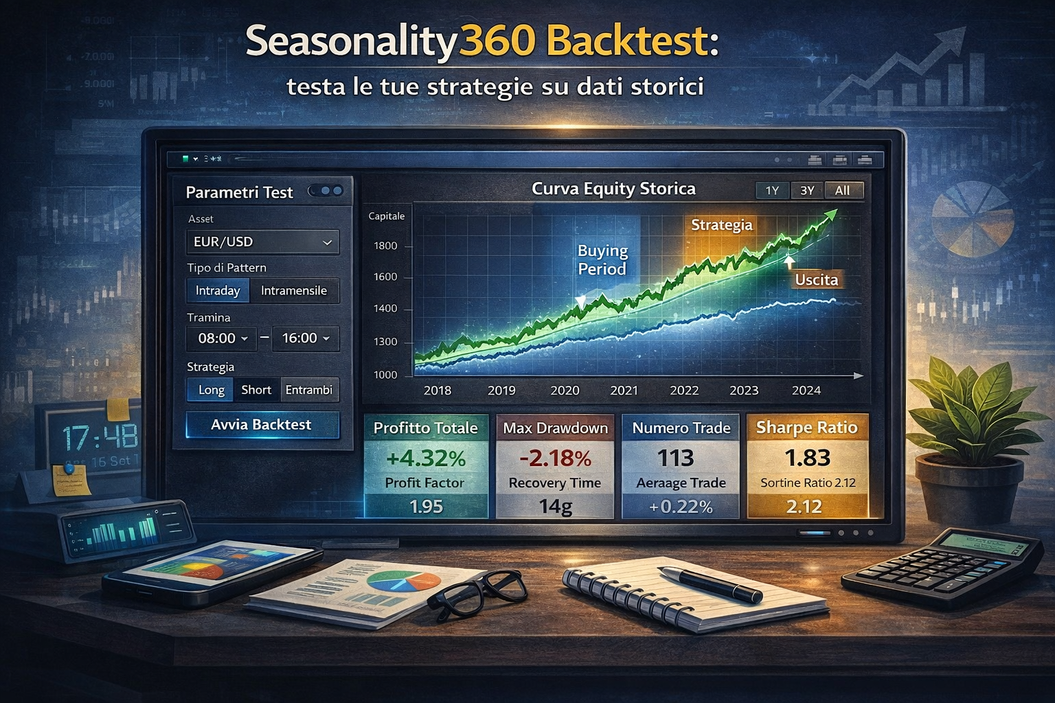 Seasonality360 Backtest: testa le tue strategie su dati storici