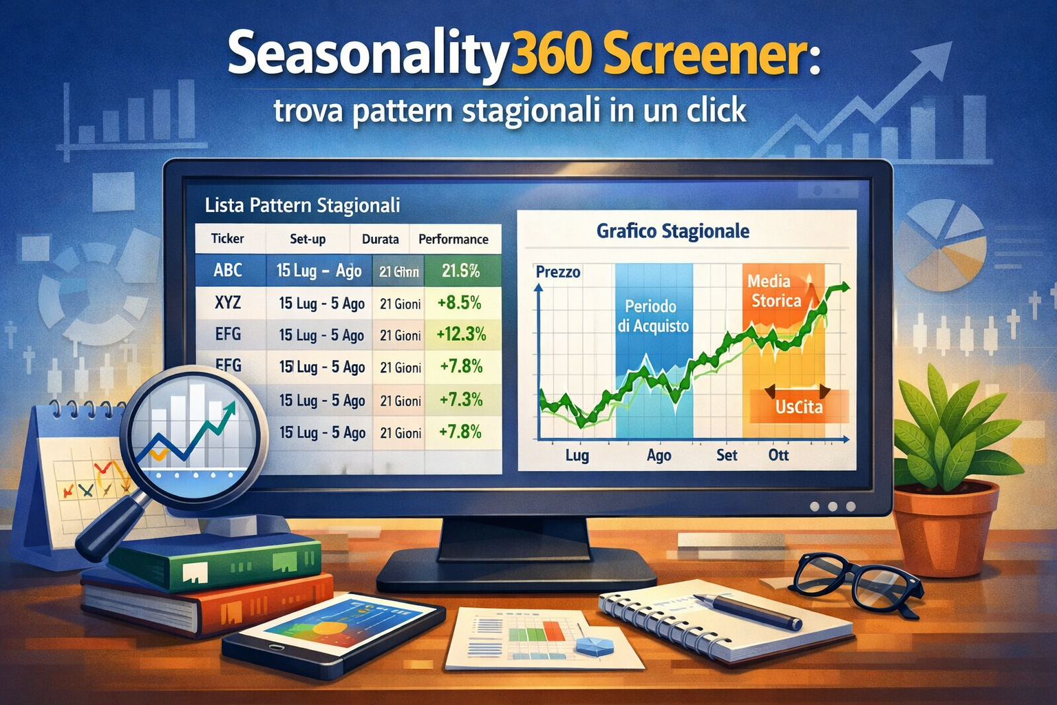 Seasonality360 Screener: trova pattern stagionali in un click