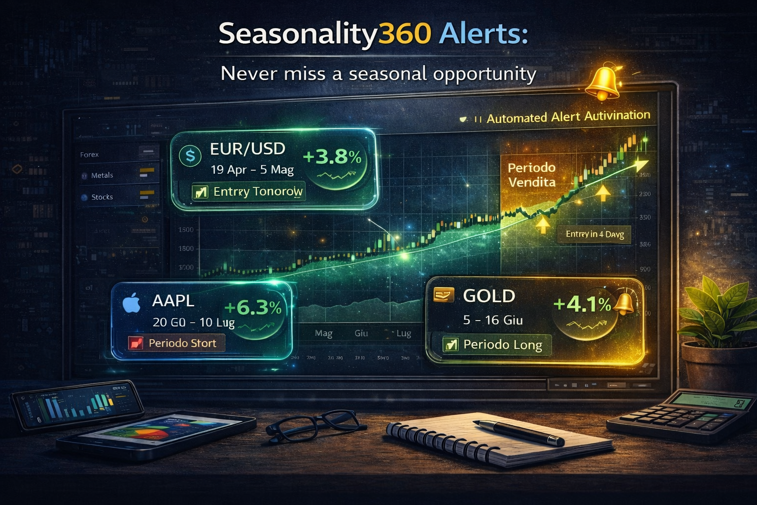 Trading signals and alerts with real backtests